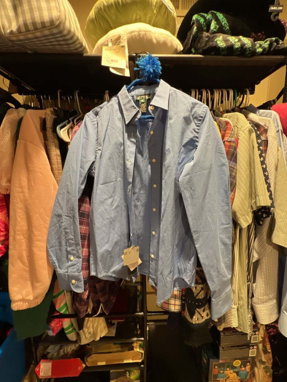 Lauren Ralph Lauren Blue Check Stretch Button Down Shirt Size 12